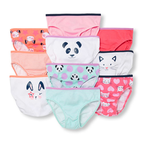 Toddler Girls Animal Briefs 10-Pack