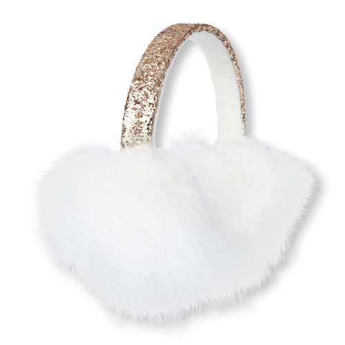 Girls Glitter Faux Fur Earmuffs