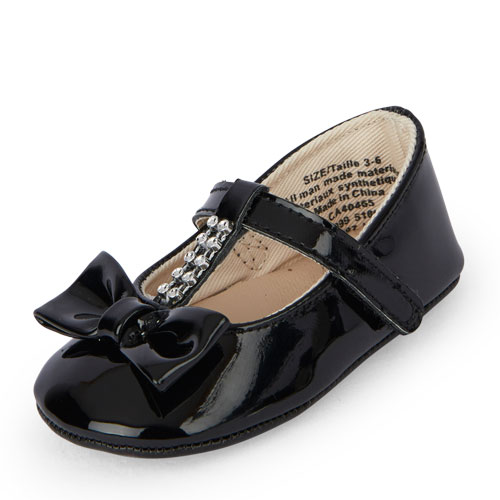 Baby Girls Rhinestone T-Strap Flat