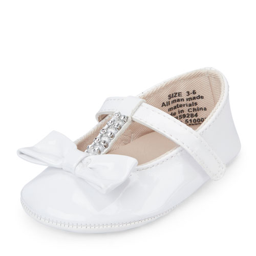 Baby Girls Rhinestone T-Strap Flat