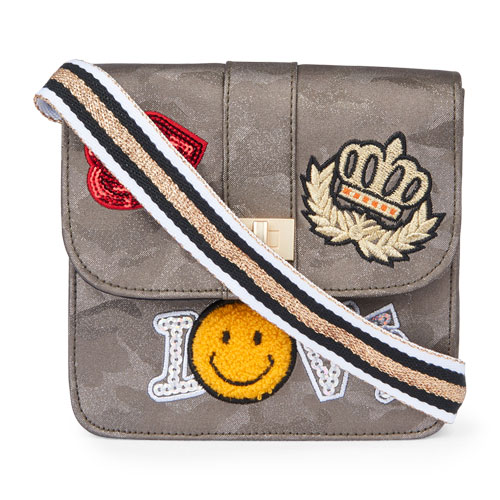 Girls Embellished Patch Camo Bag