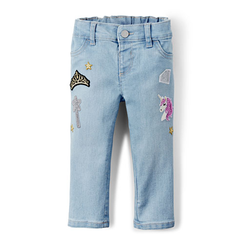 Toddler Girls Princess Patch Jeans - Vivi Wash