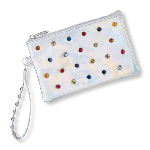 Girls Gemmed Holographic Wristlet