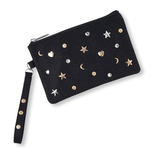 Girls Moon And Stars Studded Mesh Wristlet