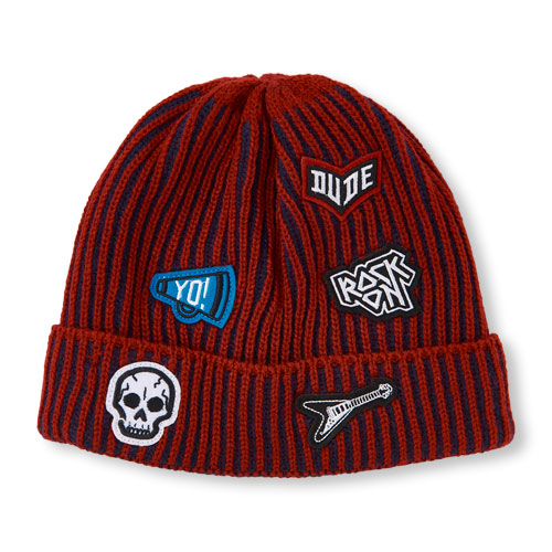 Boys Rock And Roll Patch Beanie