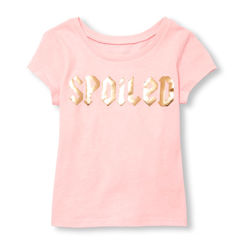 Toddler Girls Short Sleeve 'Spoiled' Graphic Tee