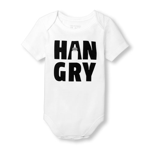 Unisex Baby Short Sleeve 'Hangry' Graphic Bodysuit