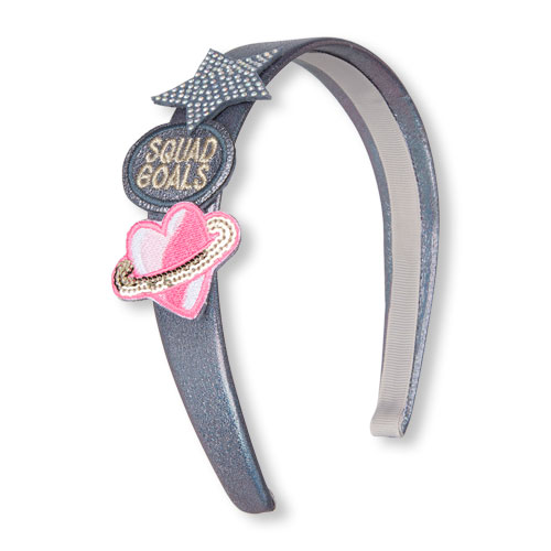 Girls Embellished Patch Wide Headband