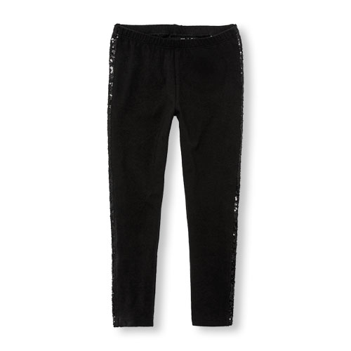 Girls Sequin Taping Leggings