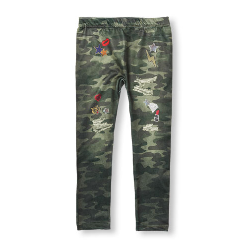 Girls Photo-Real Patched Camo Print Leggings