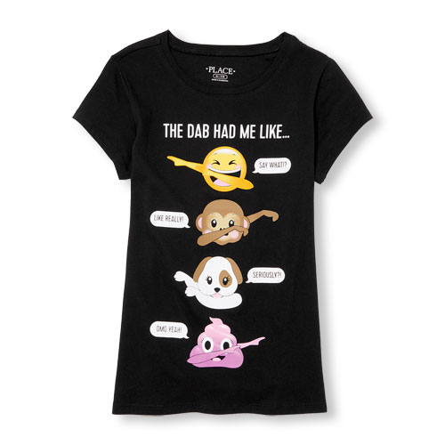 Girls Short Sleeve 'The Dab Had Me Like' Emoji Graphic Tee