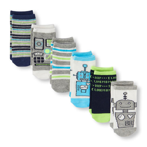 Baby Boys Mixed Robot Graphic Sock 6Pack The Children's Place