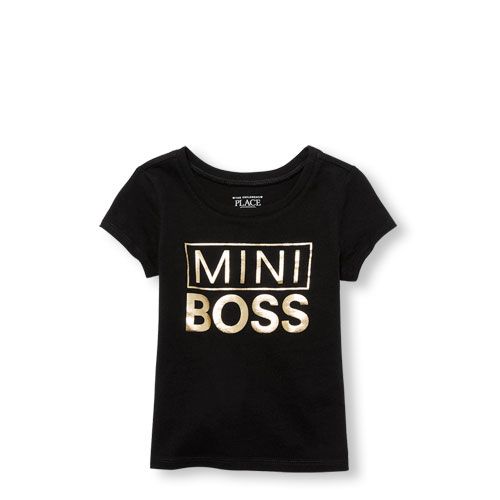 Toddler Girls Mommy And Me Short Sleeve 'Mini Boss' Matching Graphic Tee