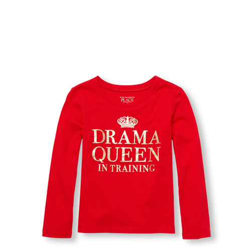 Toddler Girls Mommy And Me Long Sleeve Glitter 'Drama Queen In Training' Matching Graphic Tee