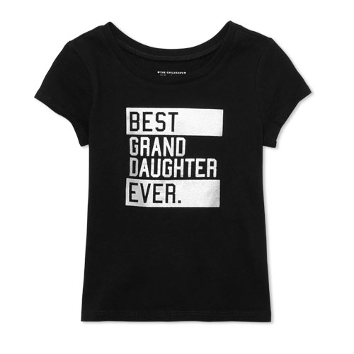 Toddler Girls Short Sleeve 'Best Grand Daughter Ever' Matching Family Graphic Tee