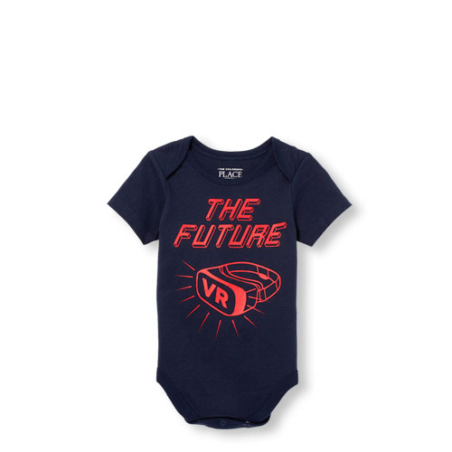 Baby Boys Daddy And Me Short Sleeve 'The Future' Matching Graphic Bodysuit