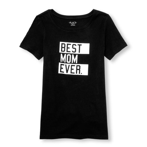 Womens Mommy And Me Short Sleeve 'Best Mom Ever' Matching Graphic Tee