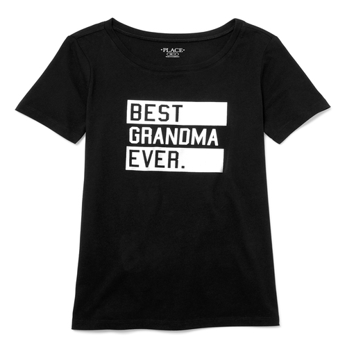 Womens Short Sleeve 'Best Grandma Ever' Matching Family Graphic Tee
