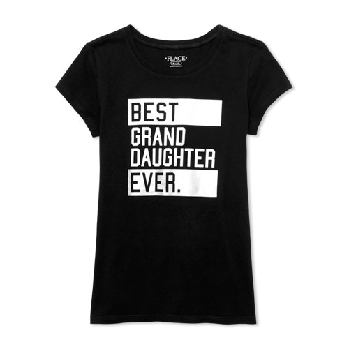 Girl Short Sleeve 'Best Grand Daughter Ever' Matching Family Graphic Tee