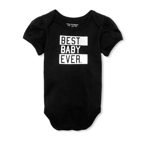 Baby Girls Mommy And Me Short Sleeve 'Best Baby Ever' Matching Graphic Bodysuit