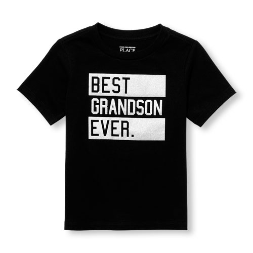 Toddler Boys Short Sleeve 'Best Grandson Ever' Matching Family Graphic Tee