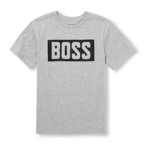 Boys Daddy And Me Short Sleeve 'Boss' Matching Graphic Tee