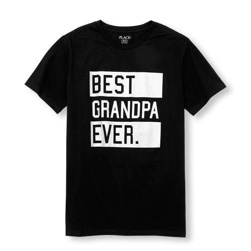 Mens Short Sleeve 'Best Grandpa Ever' Matching Family Graphic Tee
