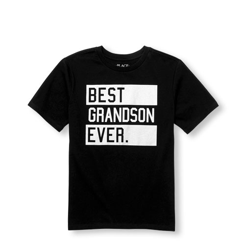 Boys Short Sleeve 'Best Grandson Ever' Matching Family Graphic Tee