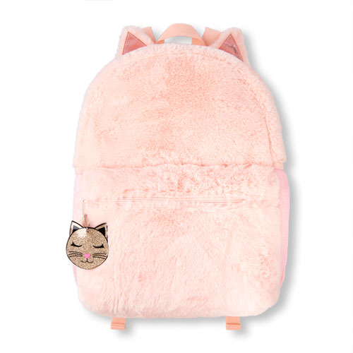 Girls Faux Fur Cat Ears Backpack
