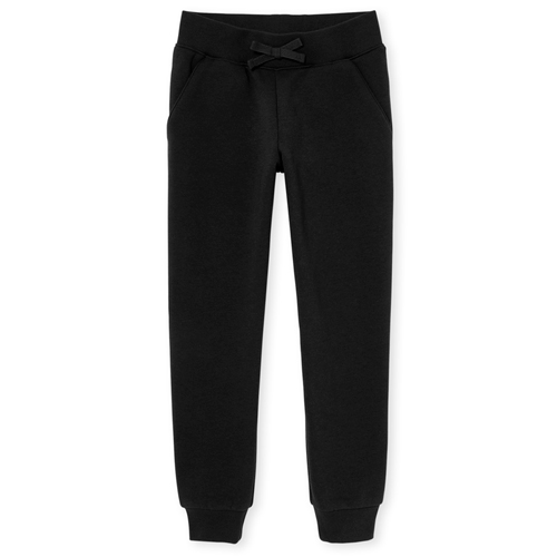 

Girls Uniform Active French Terry Jogger Pants - Black - The Children's Place