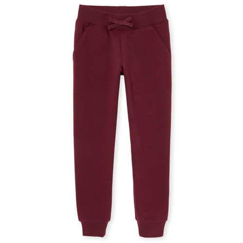 

Girls Uniform Active French Terry Jogger Pants - Red - The Children's Place