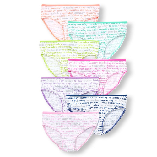 

Girls Days Of The Week Glitter Briefs 7-Pack - White - The Children's Place