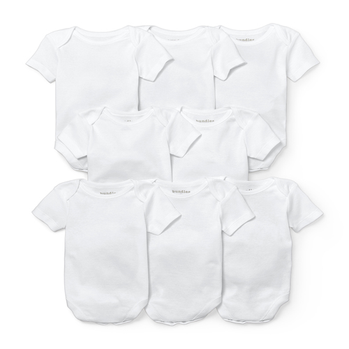 

Newborn Unisex Baby Short Sleeve Bodysuit 8-Pack - White - The Children's Place