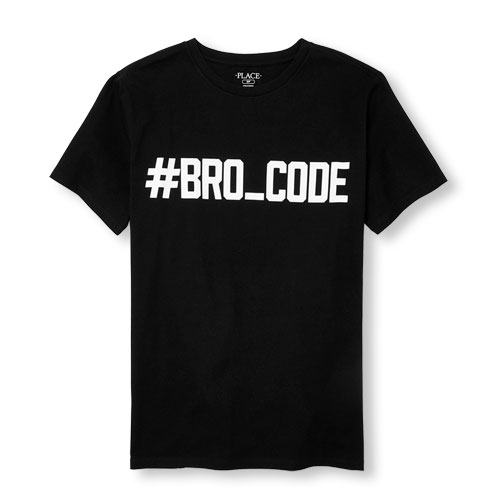Mens Daddy And Me Short Sleeve 'Hashtag Bro Code' Matching Graphic Tee