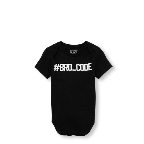 Baby Boys Daddy And Me Short Sleeve 'Hashtag Bro Code' Matching Graphic Bodysuit