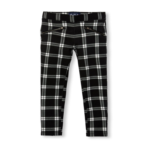 Girls Plaid Ponte Knit Jeggings
