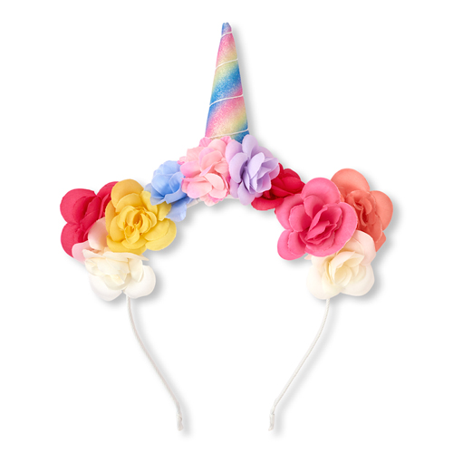 

Girls Glitter Unicorn Flower Headband - White - The Children's Place