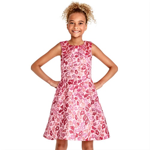 S Dresses The Children Place Free Shipping S Sleeveless Pink Metallic Jacquard Woven Dress