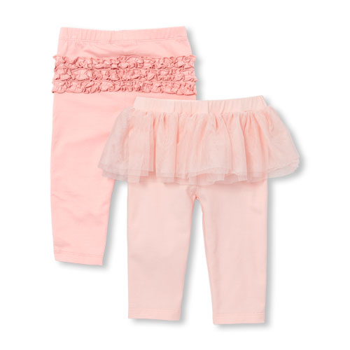

Newborn Baby Ruffle Tutu Leggings 2-Pack - Pink - The Children's Place