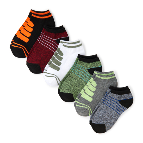 

s Boys Marled Cushioned Ankle Socks 6-Pack - Multi - The Children's Place