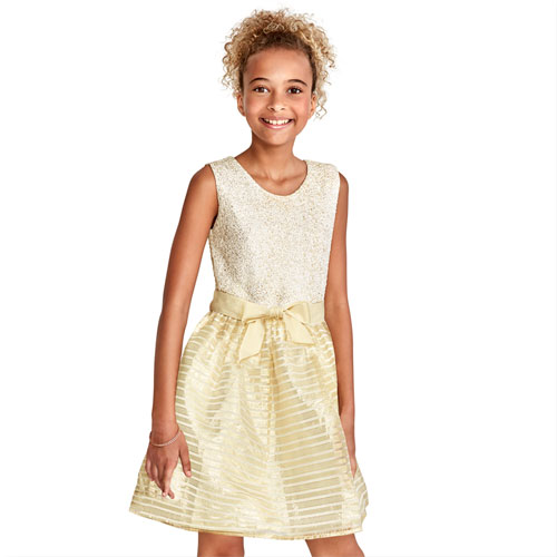 Holiday Sparkle White Dress Girl