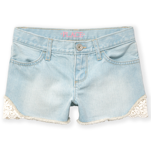 

s Crochet Denim Shortie Shorts - The Children's Place