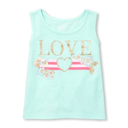 

s Baby And Toddler Matchables Glitter Tank Top - Green - The Children's Place