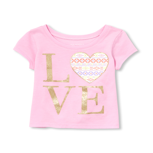 

s Baby And Toddler Matchables Glitter Top - Pink - The Children's Place