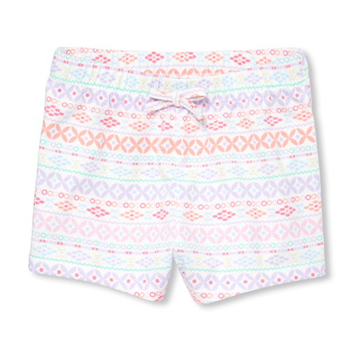 

Newborn Baby And Toddler Matchables Print Shorts - White - The Children's Place