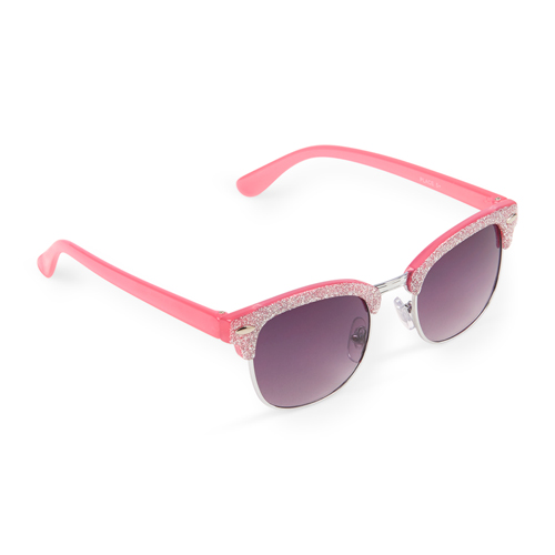 

Girls Glitter Retro Sunglasses - Pink - The Children's Place
