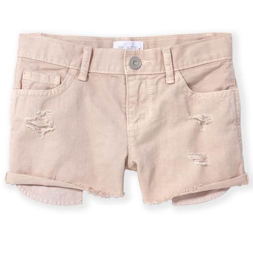 

s Distressed Denim Shortie Shorts - Pink - The Children's Place