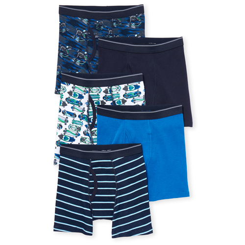 

Boys Boys Skateboard Boxer Briefs 5-Pack - Blue - The Children's Place