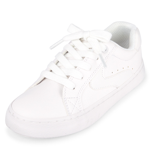 

Girls Uniform Low Top Sneakers - White - The Children's Place