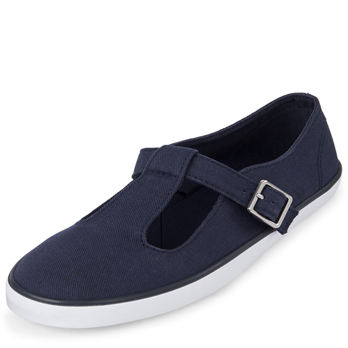 

Girls Uniform T-Strap Sneakers - Blue - The Children's Place